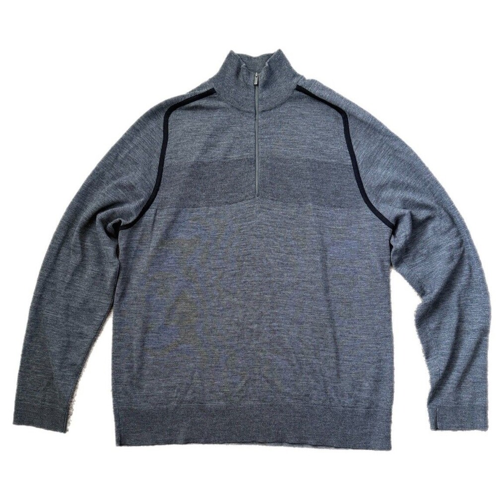 Smartwool Gray 1/2 Zip Sweater 100% Merino Mens Size XL
